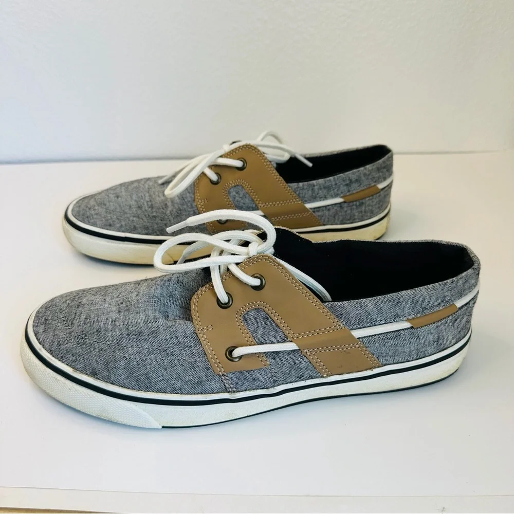 Tommy Bahama Gray Tan Boat Shoes‎ Men’s Size 9D